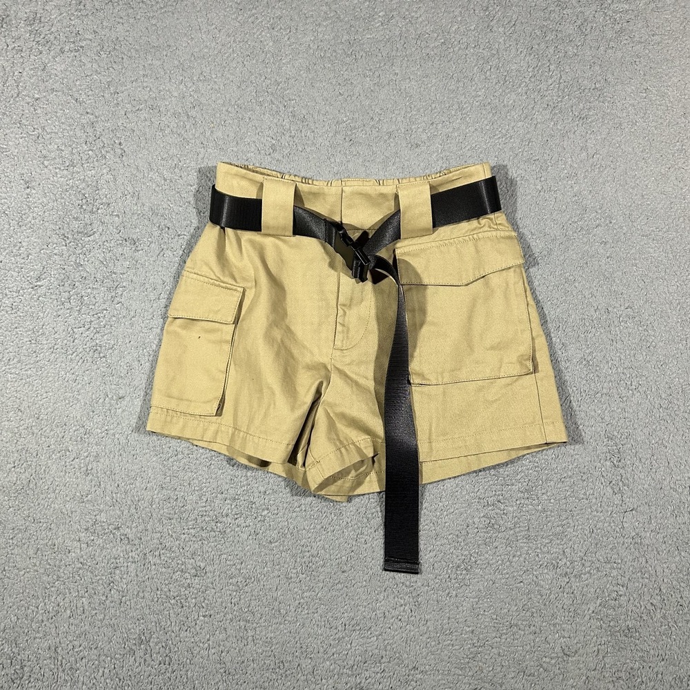 Tna Shorts Womens XS Beige Cotton Belted High Rise Cargo Pockets Hiking #3770